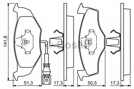 Тормозные колодки дисковые передние VW Polo 01-; SKODA Fabia 99- BOSCH 0986424723 (фото 1)