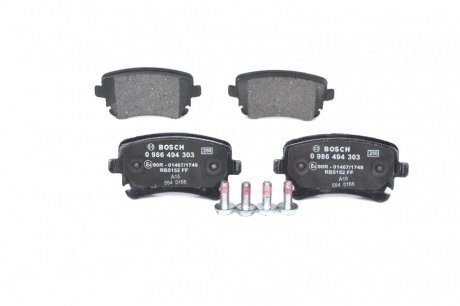 Тормозные колодки дисковые задние AUDI A4/A6/A8 04-; VW T5 BOSCH 0986494303 (фото 1)