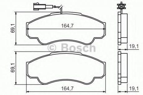 Тормозные колодки дисковые передние FIAT Ducato 02- BOSCH 0986424769 (фото 1)