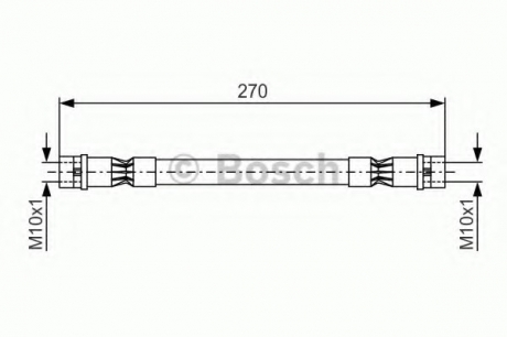 Тормозной шланг передний AUDI 100/A6 -97 (270mm) BOSCH 1987476404 (фото 1)