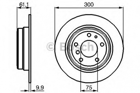 Тормозной диск задний BMW 5-serie (E34) (300*10) BOSCH 0986478321 (фото 1)