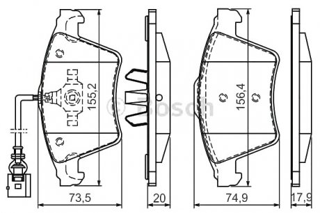 Тормозные колодки дисковые передние VW Touareg BOSCH 0986494164 (фото 1)