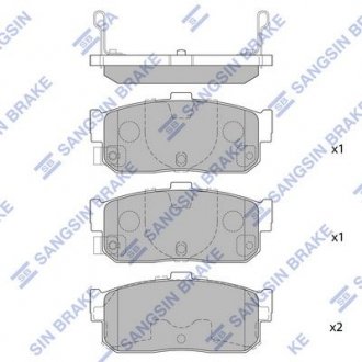 Тормозные колодки дисковые задние BRAKE Hi-Q (SANGSIN) SP1107-R (фото 1)