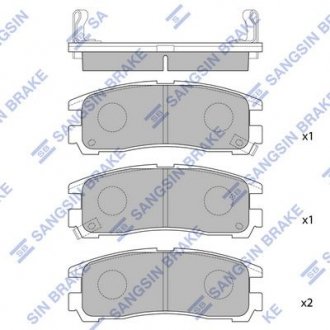 Тормозные колодки дисковые задние BRAKE Hi-Q (SANGSIN) SP1046-R (фото 1)
