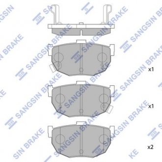 Тормозные колодки дисковые задние BRAKE Hi-Q (SANGSIN) SP1062 (фото 1)