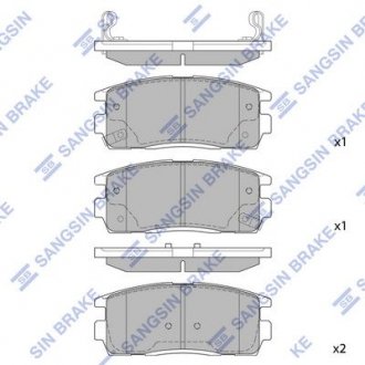 Тормозные колодки дисковые задние BRAKE Hi-Q (SANGSIN) SP1205 (фото 1)