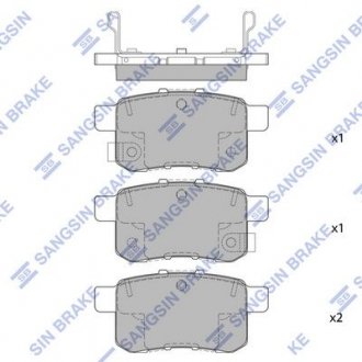 Тормозные колодки дисковые задние BRAKE Hi-Q (SANGSIN) SP2103 (фото 1)