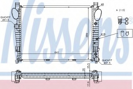 Радіатор MB S W 220(98-)S 280(+)[OE 220 500 14 03] NISSENS 62774A (фото 1)