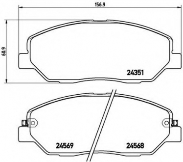 Тормозные колодки дисковые BREMBO P30036 (фото 1)