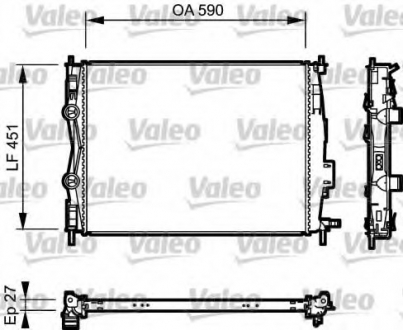 Радіатор двигуна VAL735116 Valeo 735116 (фото 1)