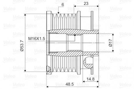 Шків генератора OPEL Astra J/Isignia/Zafira C "2,0CDTI \'\'10-17 Valeo 588132 (фото 1)