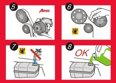 Насос водяний Ford Focus, Mondeo, Escort 1.6-2.0i 16V 98-> AIRTEX 4115 (фото 1)