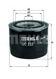 Масляний фільтр MAHLE / KNECHT OC 222 (фото 1)