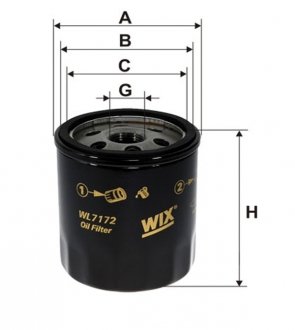 Фільтр масляний двигуна FORD, TOYOTA /OP618 (вир-во -FILTERS) WIX FILTERS WL7172 (фото 1)