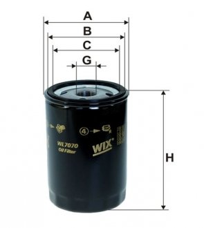 Фільтр масляний двигуна AUDI, VW /OP526 (вир-во -FILTERS) WIX FILTERS WL7070 (фото 1)