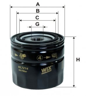 Фільтр масляний двигуна FORD MONDEO OP533/1/ (вир-во -FILTERS UA) WIX FILTERS WL7214 (фото 1)