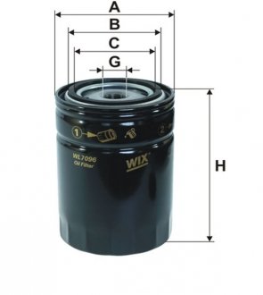Фільтр масляний двигуна DAF (TRUCK) /OP549 (вир-во -FILTERS UA) WIX FILTERS WL7096 (фото 1)