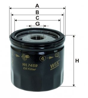Фільтр масляний двигуна /629/1 (вир-во -FILTERS) WIX FILTERS WL7459 (фото 1)