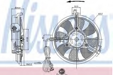 Вентилятор радіатора AUDI; FORD; SEAT; VW (вир-во) NISSENS 85519 (фото 1)
