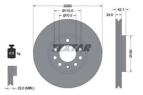 Тормозной диск TEXTAR 92118703 (фото 1)