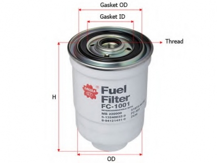 Фильтр топливный SAKURA FC1001 (фото 1)