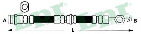 Шланг гальмівний TOYOTA COROLLA (E12J, E12T), AVENSIS (T25) передн. лів. (вир-во) LPR 6T48098 (фото 1)