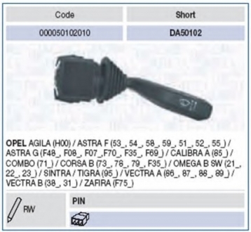 Вимикач на колонке рулевого управления MAGNETI MARELLI 000050102010 (фото 1)