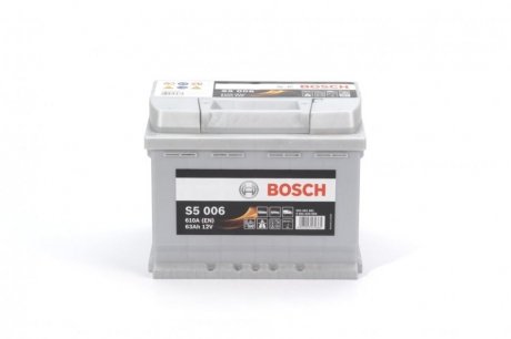 Акумулятор S5 Silver Plus 63Ah, EN610 лівий "+" 242х175х190 (ДхШхВ) 0 092 S50 060 BOSCH 0092S50060 (фото 1)