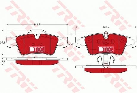 Комплект тормозных колодок, дисковый тормоз TRW GDB1643DTE (фото 1)