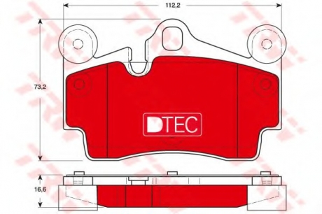 Комплект тормозных колодок, дисковый тормоз TRW GDB1653DTE (фото 1)