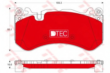 Комплект тормозных колодок, дисковый тормоз TRW GDB1734DTE (фото 1)
