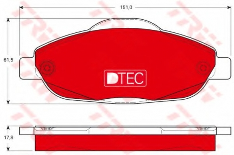 Комплект тормозных колодок, дисковый тормоз TRW GDB1761DTE (фото 1)