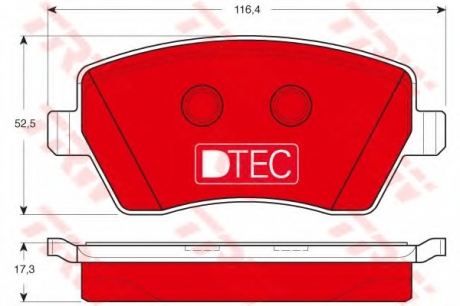 Комплект тормозных колодок, дисковый тормоз TRW GDB3332DTE (фото 1)