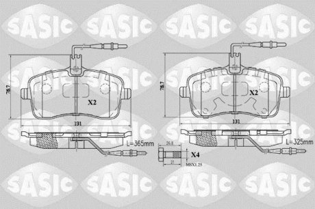 Комплект тормозных колодок, дисковый тормоз SASIC 6210019 (фото 1)