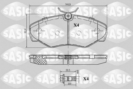 Комплект тормозных колодок, дисковый тормоз SASIC 6214007 (фото 1)
