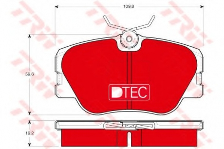 Комплект тормозных колодок, дисковый тормоз TRW GDB818DTE (фото 1)