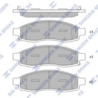 Тормозные колодки дисковые передние BRAKE Hi-Q (SANGSIN) SP1455 (фото 1)