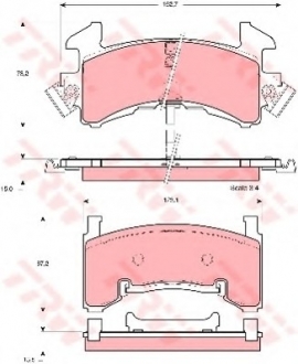 Комплект тормозных колодок, дисковый тормоз TRW GDB1272 (фото 1)