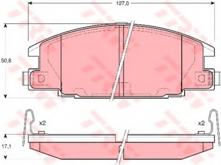 Гальмівні колодки, дискове гальмо (набір) TRW GDB3161 (фото 1)