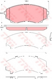 Комплект тормозных колодок, дисковый тормоз TRW GDB3326 (фото 1)