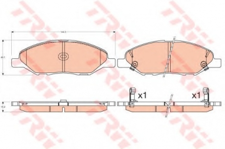 Комплект тормозных колодок, дисковый тормоз TRW GDB3577 (фото 1)