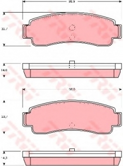 Комплект тормозных колодок, дисковый тормоз TRW GDB982 (фото 1)