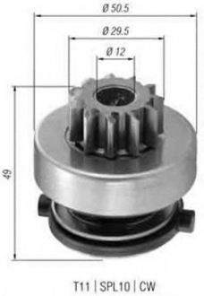 Ведущая шестерня, стартер MAGNETI MARELLI 940113020366 (фото 1)