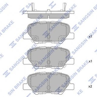Тормозные колодки дисковые задние BRAKE Hi-Q (SANGSIN) SP1731 (фото 1)