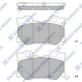 Тормозные колодки дисковые задние BRAKE Hi-Q (SANGSIN) SP1472 (фото 1)