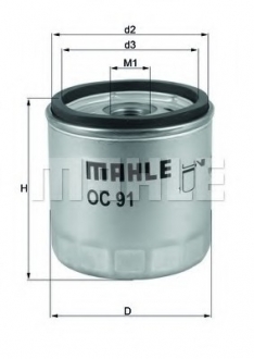 Масляний фільтр MAHLE / KNECHT OC 91D1 (фото 1)