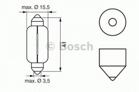 Автомобильная лампа standart 12V WV 1 987 302 238 BOSCH 1987302238 (фото 1)