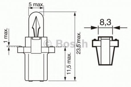 Лампа 24V 1,2W B8,3d Trucklight BOSCH 1987302515 (фото 1)