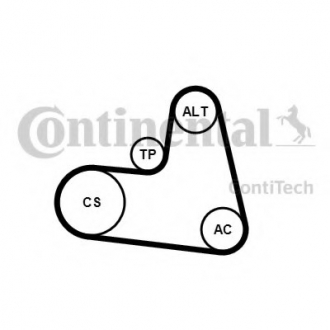 Комплект поликлинового ремня Contitech 6PK1217K1 (фото 1)