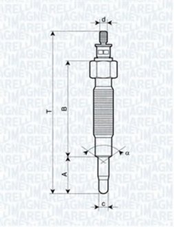 Свеча накаливания MAGNETI MARELLI 062900037304 (фото 1)